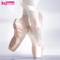 girls ballerina ballet pointe shoes pink red women satin canvas ballet shoes for dancing