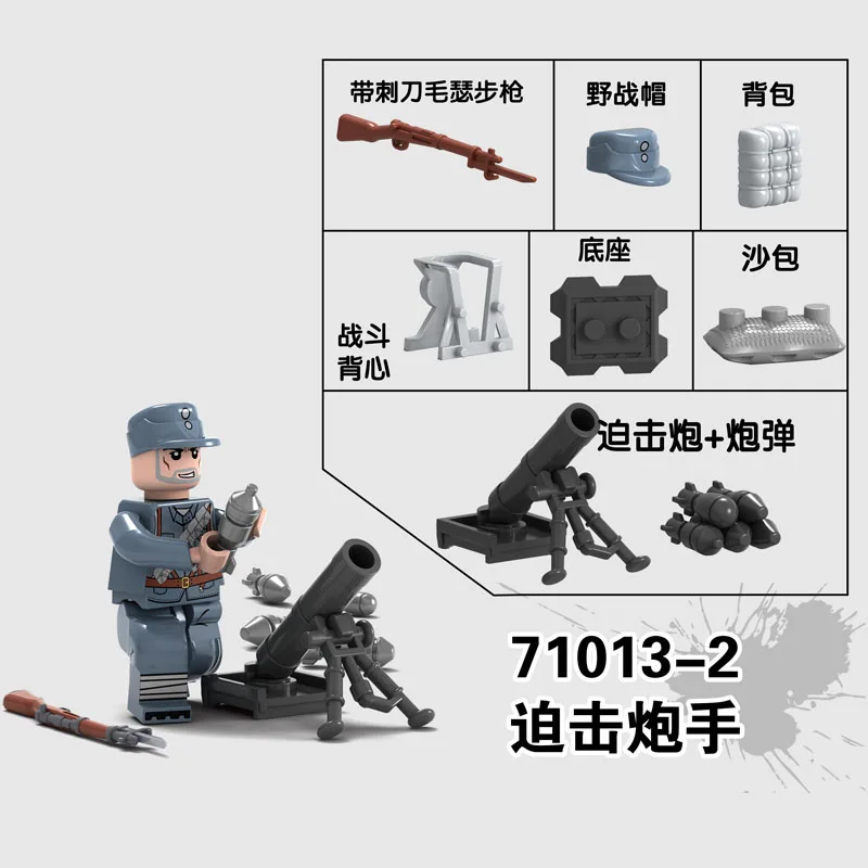 Китайская восьмая армейская Военная игрушка с китайским восьмым маршрутом WW2|block