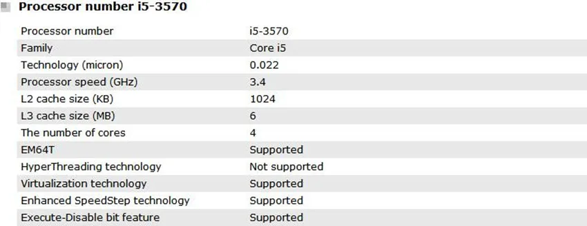 Процессор Intel Core i5-3570 I5 3570(6 Мб кэш-памяти, 3,4 ГГц) LGA1155, настольный компьютер, четырехъядерный процессор