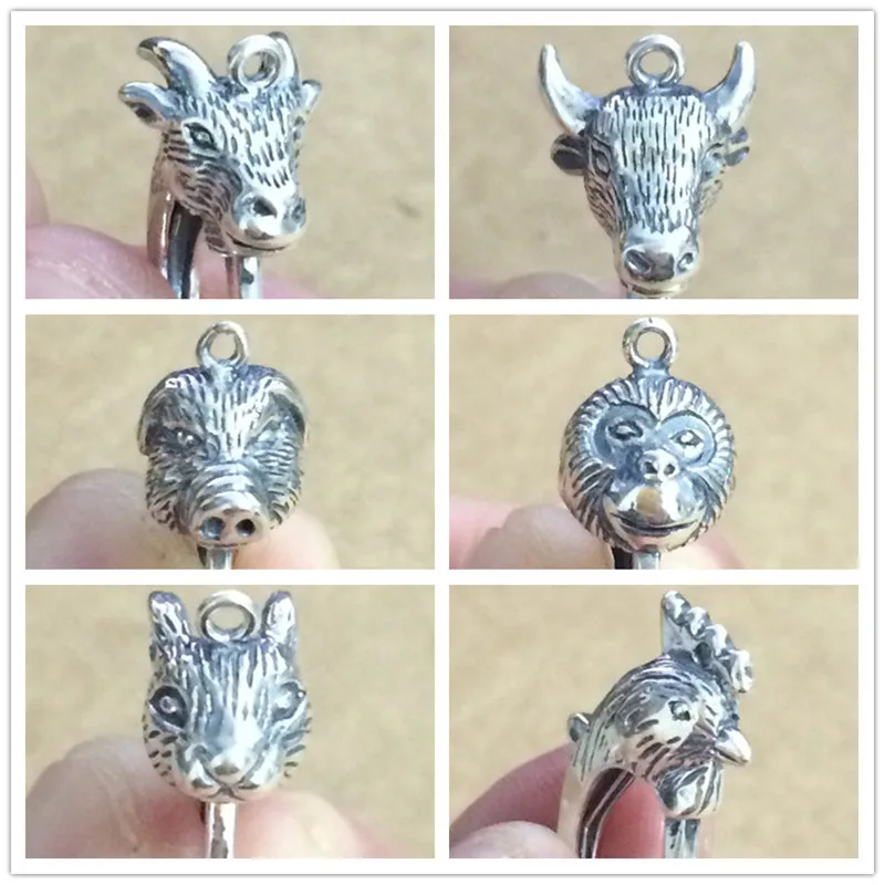 Женская серебряная застежка-карабин в виде животного китайская фотография