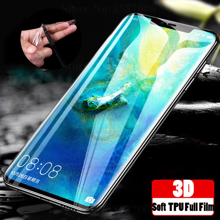 3D полное покрытие защитная пленка из мягкого ТПУ для huawei mate 20 P20 Lite Pro Honor 8X Max 10 Nova 3
