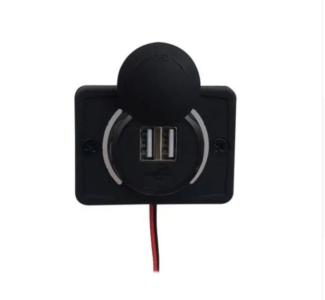 Белый Легко установить двойной USB зарядное устройство розетка мощность выход Водонепроницаемый морской 4.8A светодиодный свет для 12 В/24 В Автомобиль RV лодка мотоцикл мобильный - Название цвета: Белый