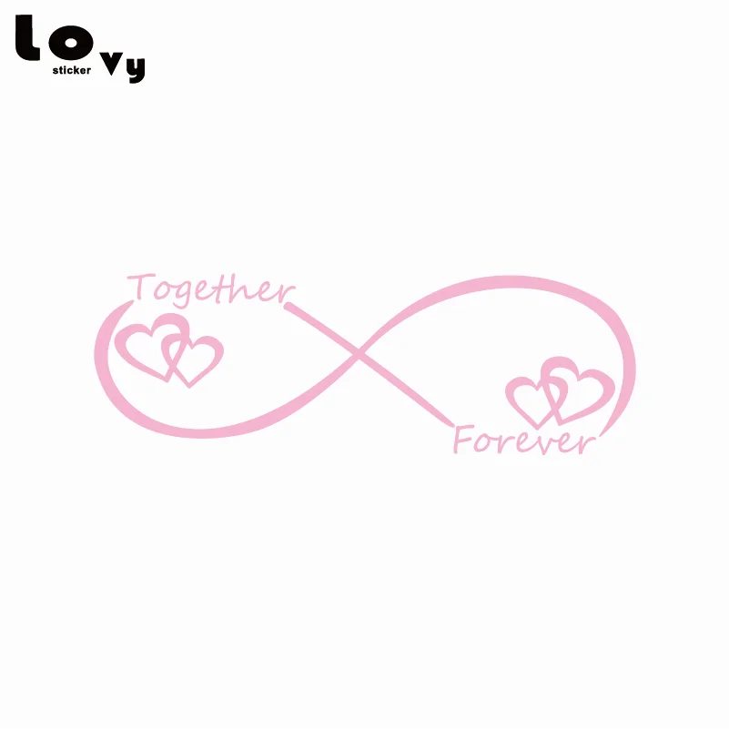 Автомобильная наклейка Together Forever креативная виниловая в форме сердца для