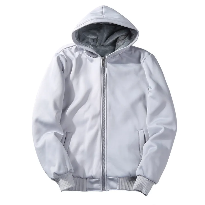 

Men's Sweatshirt European and American Men's Thick Hooded Sweatshirt Men's cardigan Zipper Deep winter Large size Coat