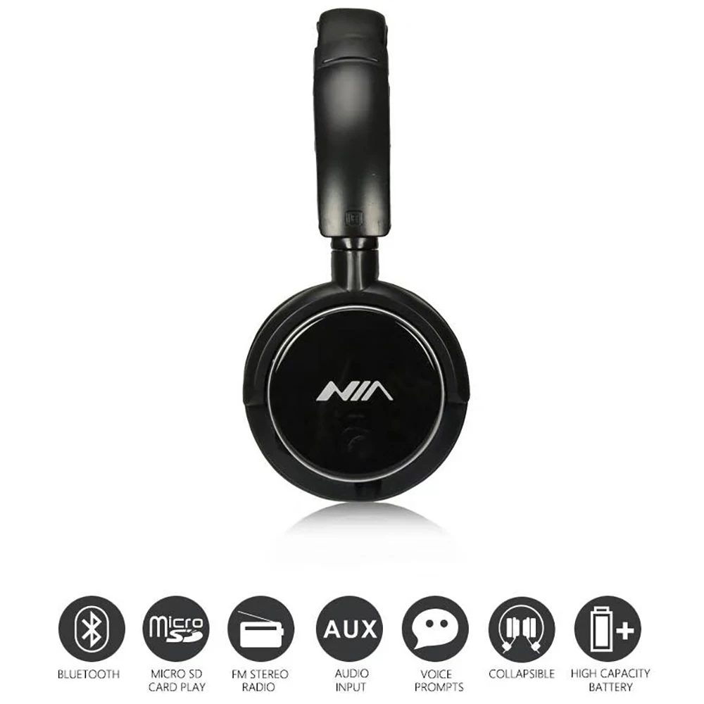 Оригинальные Bluetooth наушники NIA Q1, Беспроводные спортивные наушники, Складные Bluetooth наушники с микрофоном, управление приложением