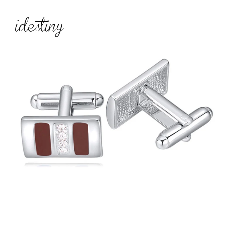 11 Заказные Свадебные Запонки с австрийским кристаллом последняя квадратная