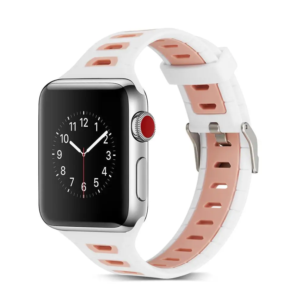 Ремешок силиконовый спортивный для Apple watch 4 band 44 мм 40 браслет iwatch aple 42 38 аксессуары