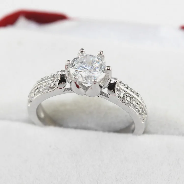 Женские винтажные кольца с цирконом обручальные белыми камнями в форме короны