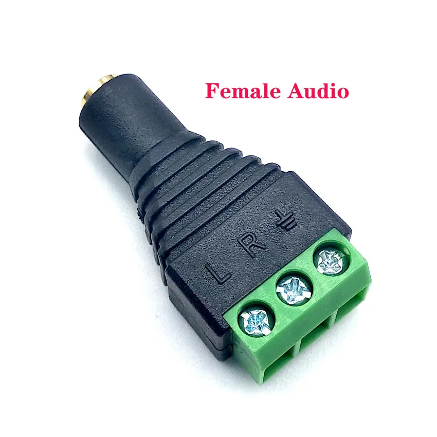 3pole Female 2pcs 2 шт./лот 3,5 разъем стерео адаптер 3,5 мм RCA аудио; моно-канал штекер к винтовой клемме аудио; моно-канал штекер - Цвет: 3pole Female 2pcs