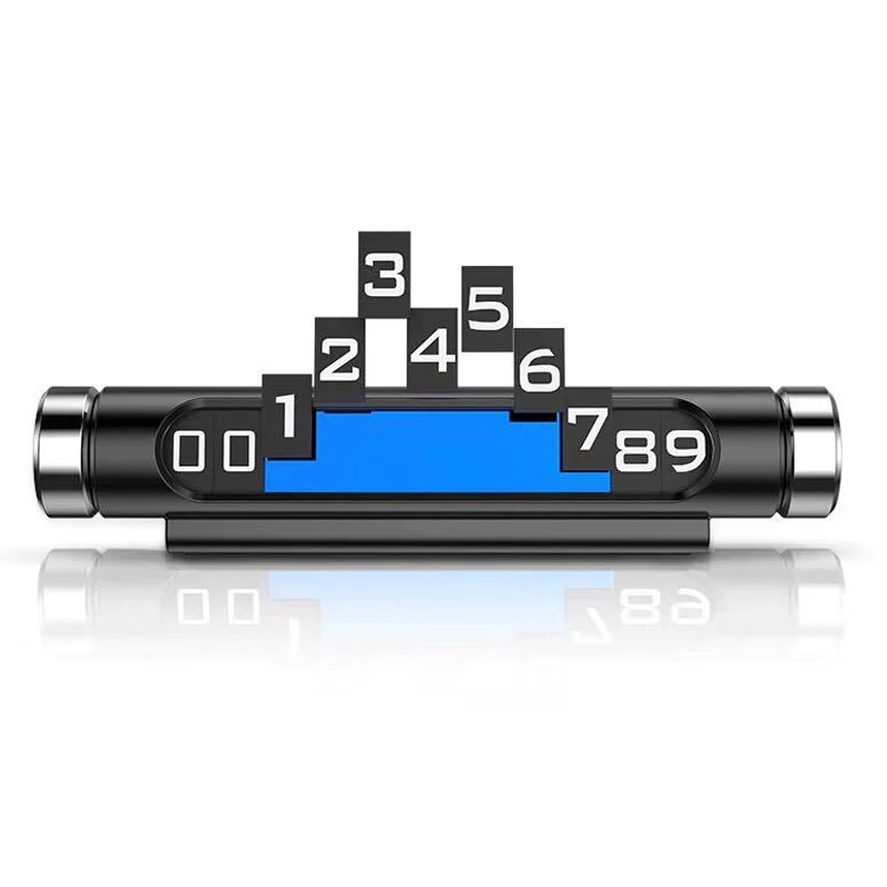 

Car Luminous Parking Number Plate Hidden Phone Number 3D Card Auto Rotary Plates Car-styling Interior Accessories 10pcs