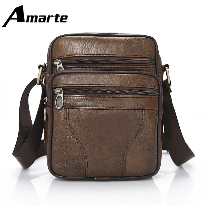 Сумка из натуральной кожи Ретро стиль мужская сумка через плечо маленькая