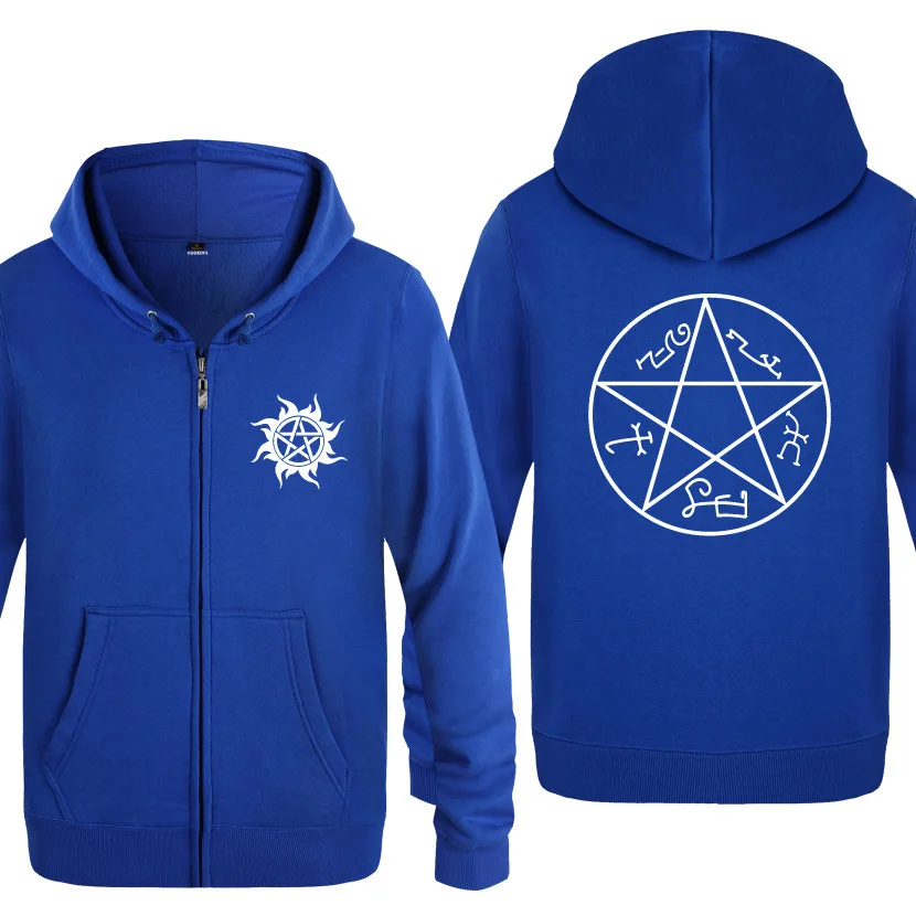 Пентаграмма Supernatural магический круг толстовки Для мужчин флисовая куртка на