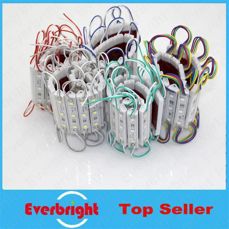 

NEW Highlight 1000pcs 5050 3 LED Modules Yellow/Green/Red/Blue/White/Warm White/RGB Waterproof IP68 DC12V Free Ship ordinary PCB