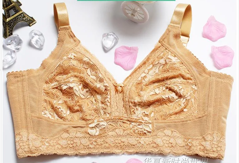 Бюстгальтер пуш-ап без косточек размера плюс 40 г сексуальный хлопковый