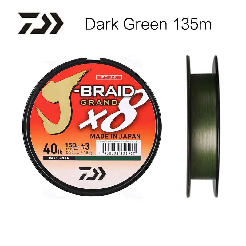 Origina Daiwa 8 нитей литья круглая плетеная леска J-BRAID Grand X8 135 м/150 м мультифиламент Карп