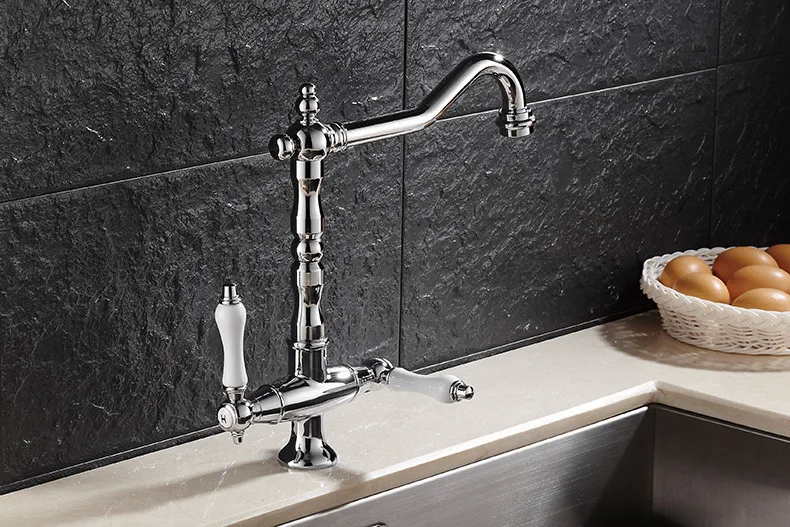 Новинка 2016 европейский стиль двойная ручка одно отверстие кухонная раковина