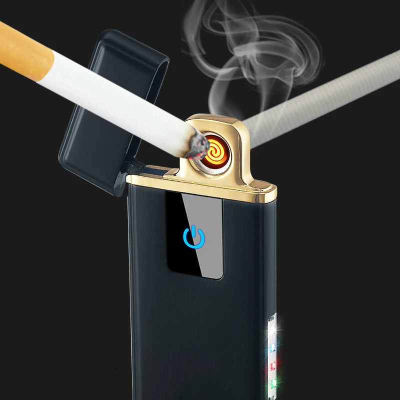 Новинка USB зарядка зажигалка сенсорный экран электронная сигарета тонкая