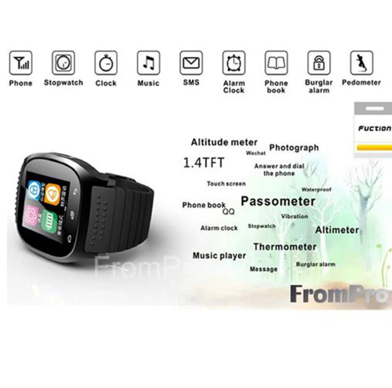 Новые наручные часы M26 с Bluetooth R-Watch SMS защита от потери жизни водонепроницаемые