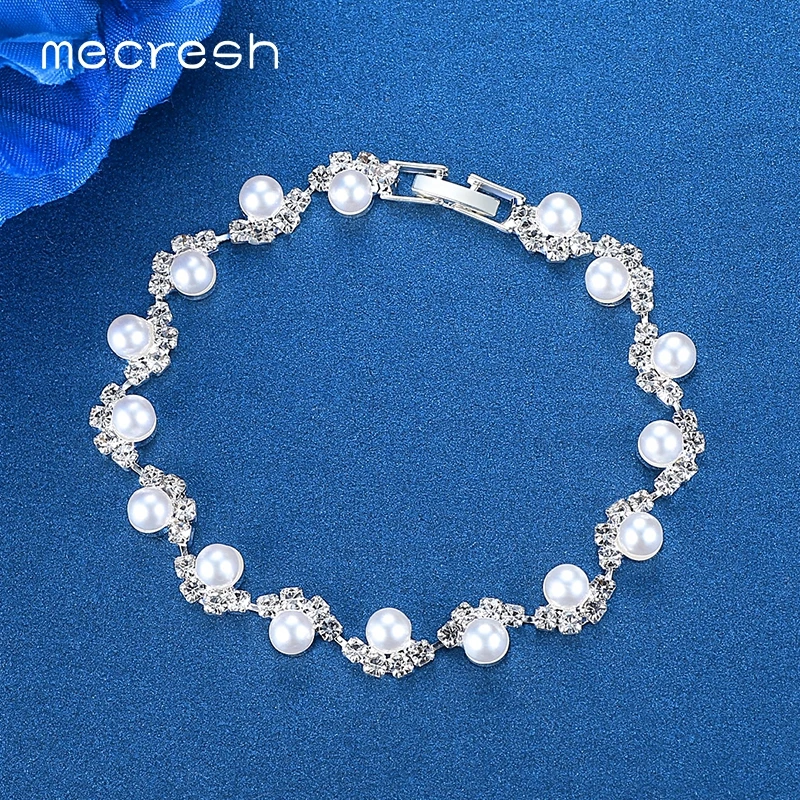 Mecresh браслеты из искусственного жемчуга для женщин простой стиль идеально