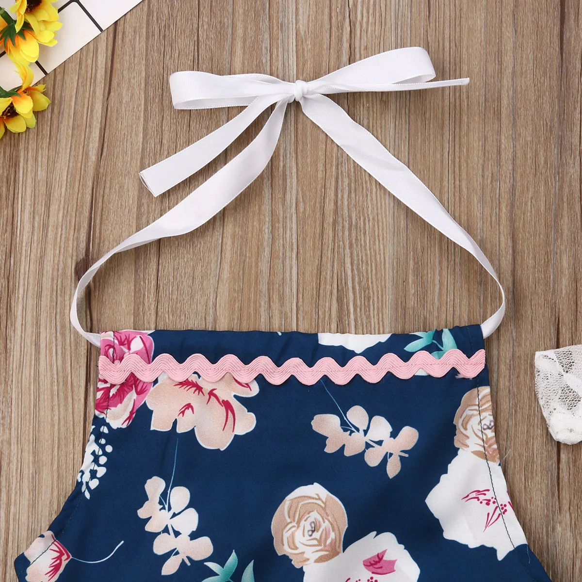 3Pcs Infant Kids Baby Girls Lemon Sleeveless Hanging Neck Top T-Shirts Shorts Sunsuit Outfits Clothes | Мать и ребенок