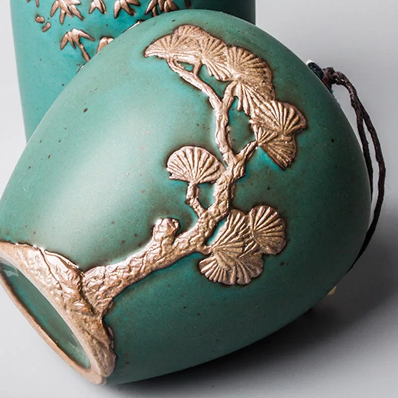 

Vintage Coarse Pottery Kung Fu Tea Set Accessories Handwork Ceramic Tea Caddy Box Storage Sealed Jar Pu'er Tea Cans Home Decor