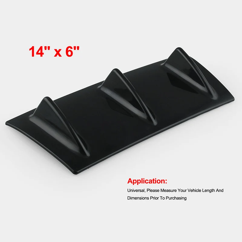 33 &quotx 6&quot Ikon стиль универсальный диффузор губа на задний бампер 7 Fin глянец Черный
