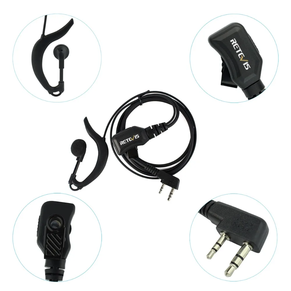 5 шт. Retevis R 111 G Тип PTT наушник регулируемый объем PU провод растяжение для Kenwood H777