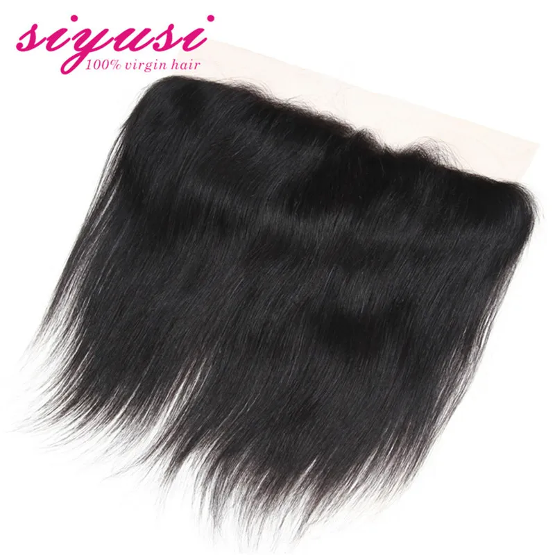 Ear To Lace Frontal Closure With Baby Hair 100% Virgin Human Full Brazilian straight |