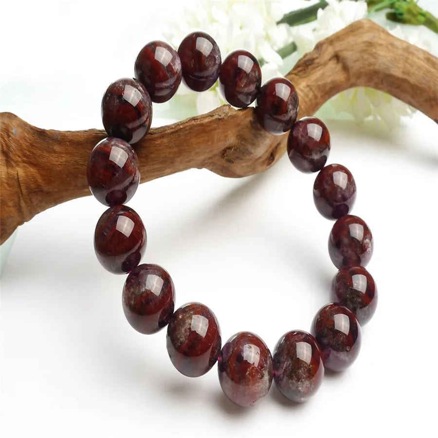 Натуральная Auralite 23 Браслеты для женщин и мужчин мощный стрейч Кристалл Круглый