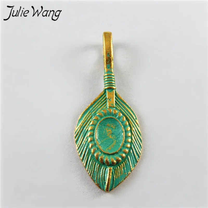 Julie Wang 20 шт. сплав маття зеленые креативные банановые листья ожерелье подвеска