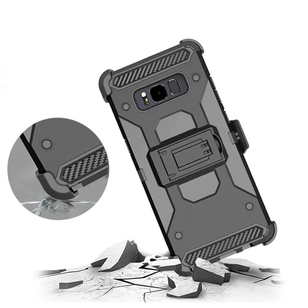 4 In 1 Combo Heavy Duty Shockproof Hybrid Rugged Case With Belt Clip Holster Hard Phone Shell Cover For Samsung Galaxy Note 8 |