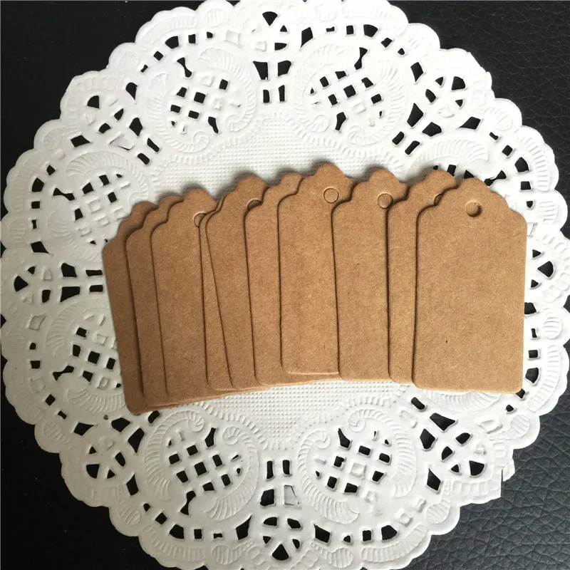 Упаковочная этикетка 100 шт. коричневые бирки из крафт бумаги квадратные пищевые