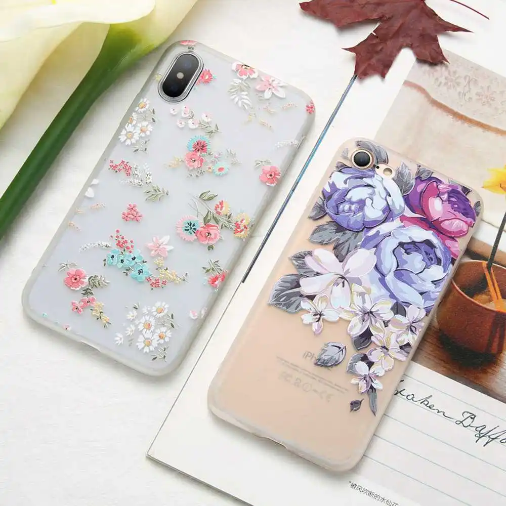 Чехол KISSCASE Flower для iPhone 7 6 6s 8 Plus X XS MAX XR противоударный чехол телефона 6S задняя