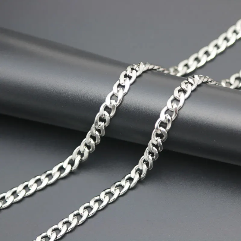 Модные мужские и женские браслеты из нержавеющей стали с кубинскими звеньями