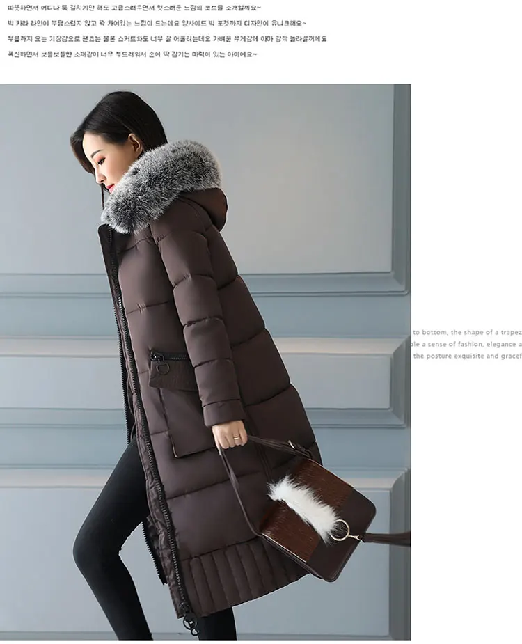 Теплые зимние куртки 2017 Для женщин Мода Подпушка хлопковые парки Повседневное