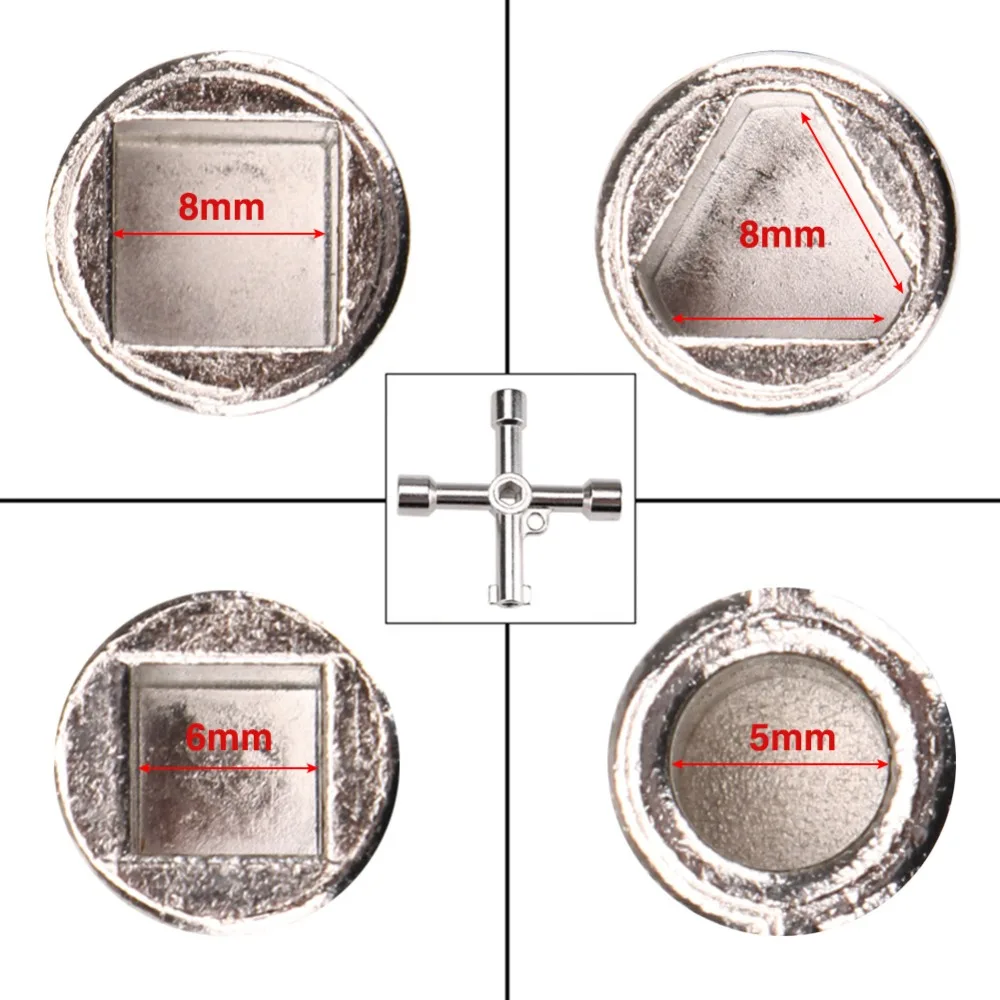 

4 In 1 Cross Switch Key Wrench Tool Accessories Universal Square Triangle Train Electrical Cupboard Box Elevator Cabinet Key