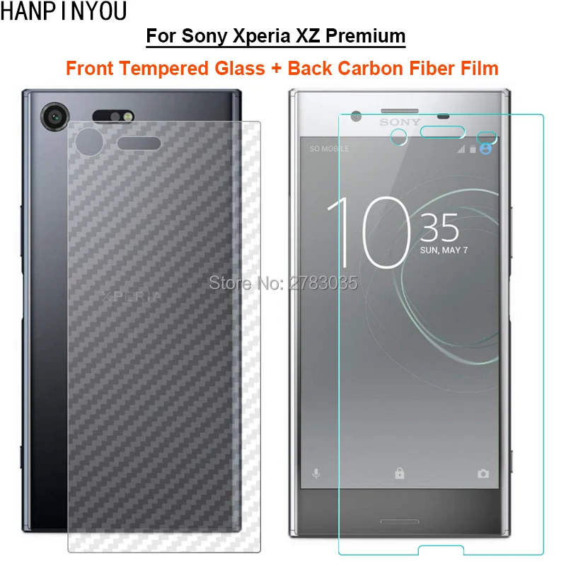 Для Sony Xperia XZ Premium 2 шт. = мягкая задняя пленка из углеродного волокна + ультратонкое