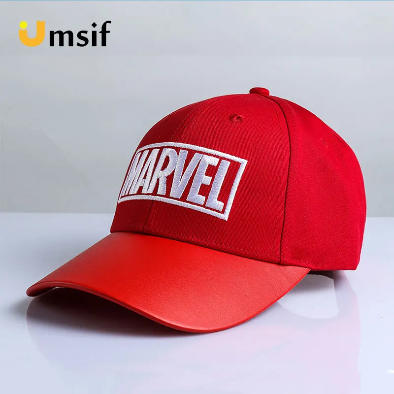 Женские и мужские хлопковые бейсболки с вышивкой Marvel ленточкой летние шляпы от