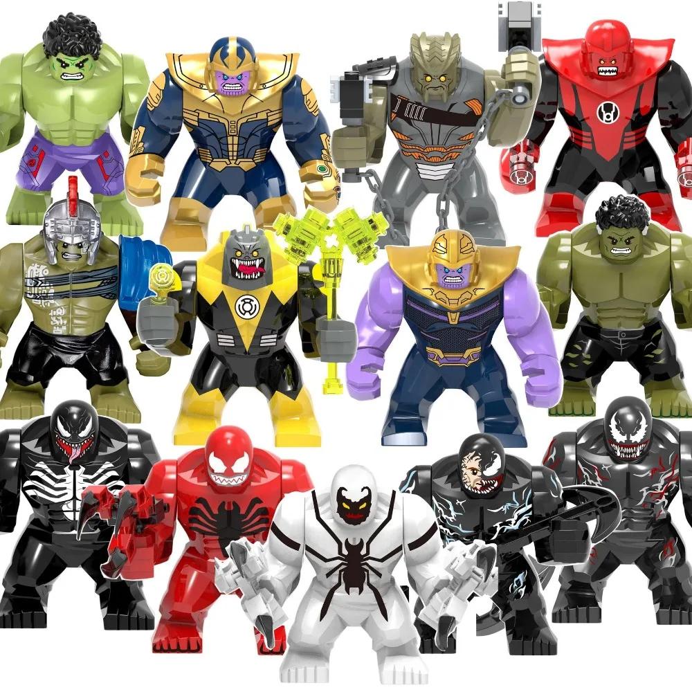 130 шт Мститель Darkseid Colos Grood Железный человек Халк Веном большая вещь Большой