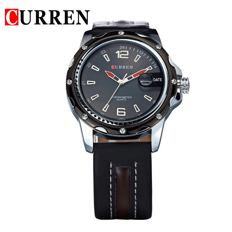 2019 Роскошные Curren брендовые Кварцевые Золотые часы мужские кожаные wo наручные