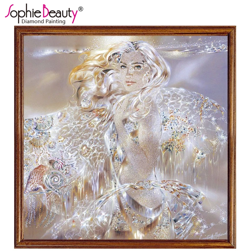 2018 Top Fashion Promotion Europe Round Diamond Embroidery Painting Portrait Woman Clear Lady Cross Stitch Rhinestone Mosaic | Дом и сад