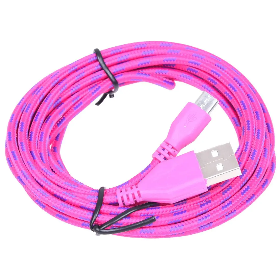 Кабель для зарядки и передачи данных scxs 3 м плетеная ткань Micro USB розовый |