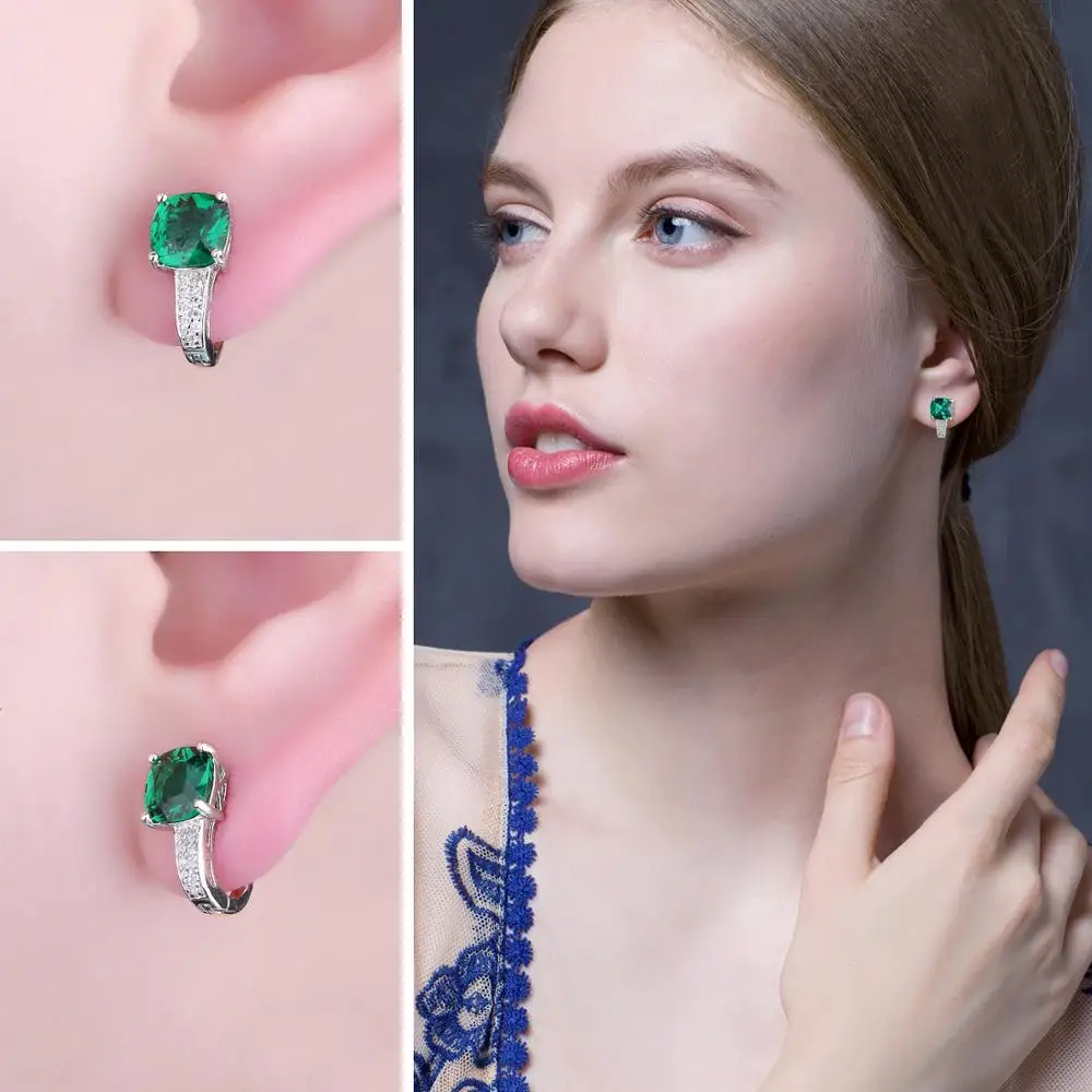 JewelryPalace создан нано изумруд клипсы 925 стерлингового серебра серьги для женщин