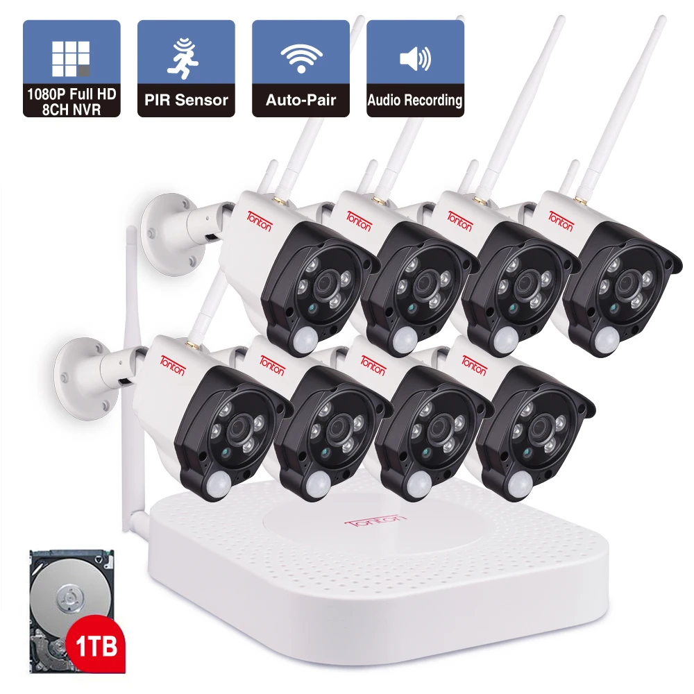 

Беспроводная IP-камера видеонаблюдения, 8 каналов, 1080P, 2 МП