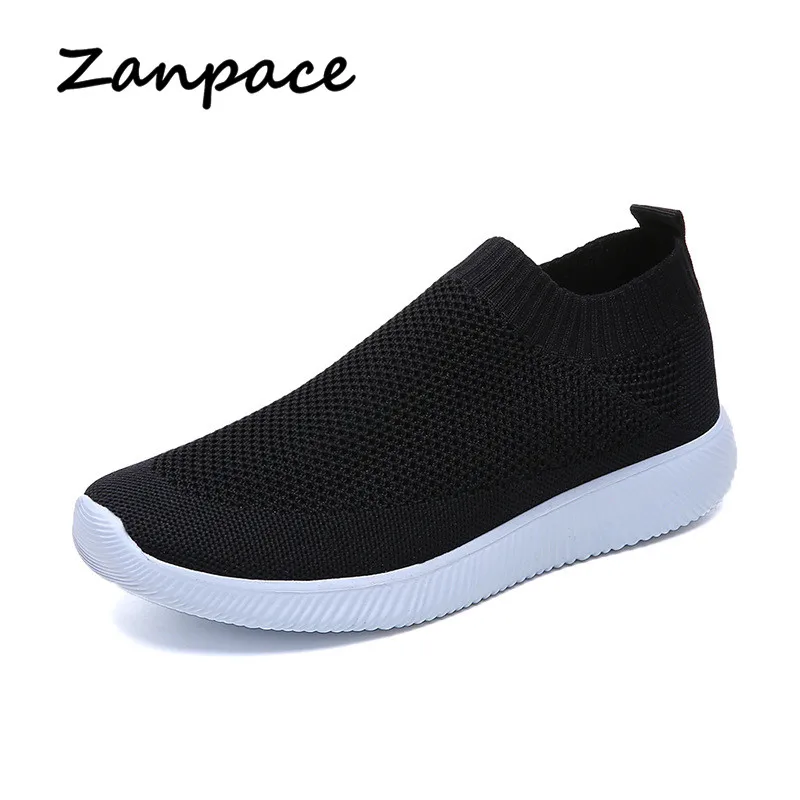 

Zanpace Sneakers Women Spring Mesh Loafers Breathable Knit Shallow Ladies Shoes Casual 4 Colors Large Size Light Women Shoes