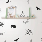 Виниловая наклейка на стену с дикой природой, горный медведь на Луне, Орел, этнический художественный декор для детской комнаты, пустыни
