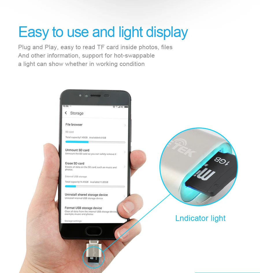 Rocketek micro usb 2,0 type c otg телефон мини-считыватель карт памяти адаптер алюминиевый кардридер для micro SD/TF microsd ноутбука