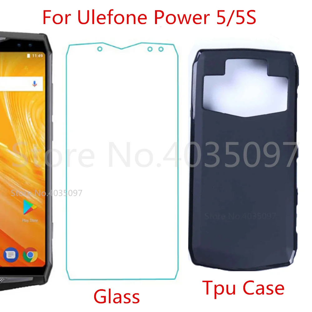 Защитное стекло и чехол для Ulefone Power 5 6 0 дюймов телефона силиконовый из ТПУ