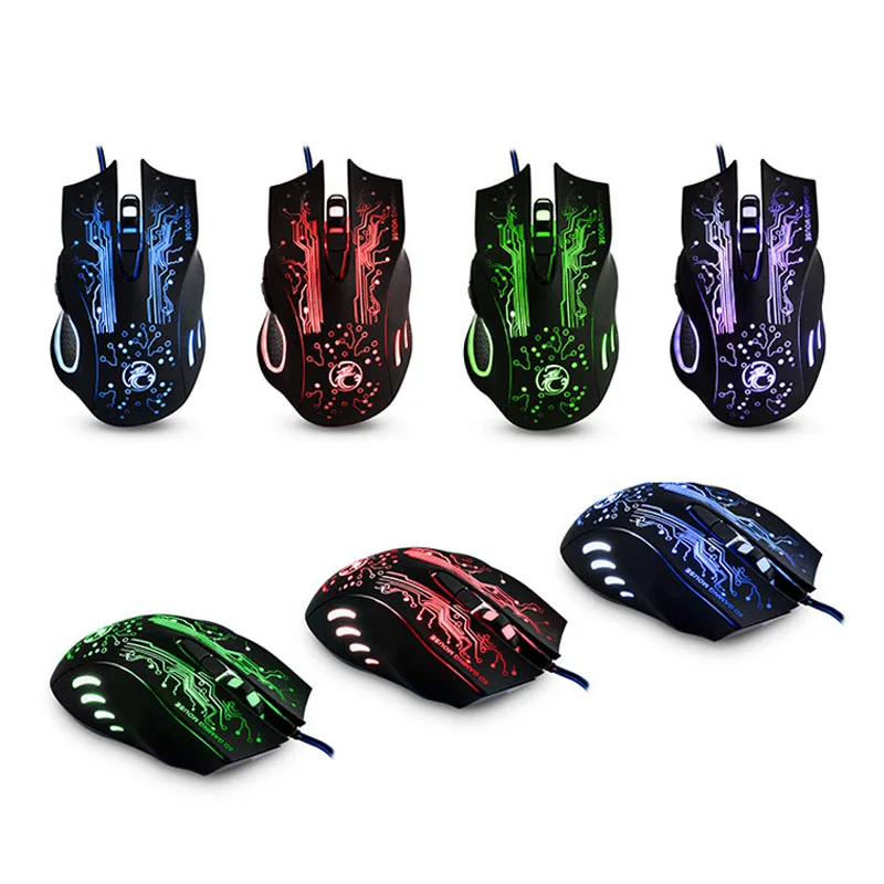 Новинка 2016 iMICE ESTONE X9 5000DPI светодиодный Оптический 6D USB Проводная игровая мышь для