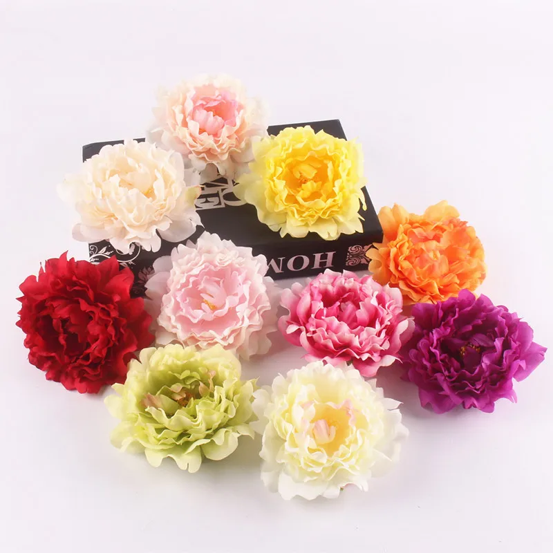 Искусственные цветочные головки пионов DIY многоцветные дорожные свинцовые